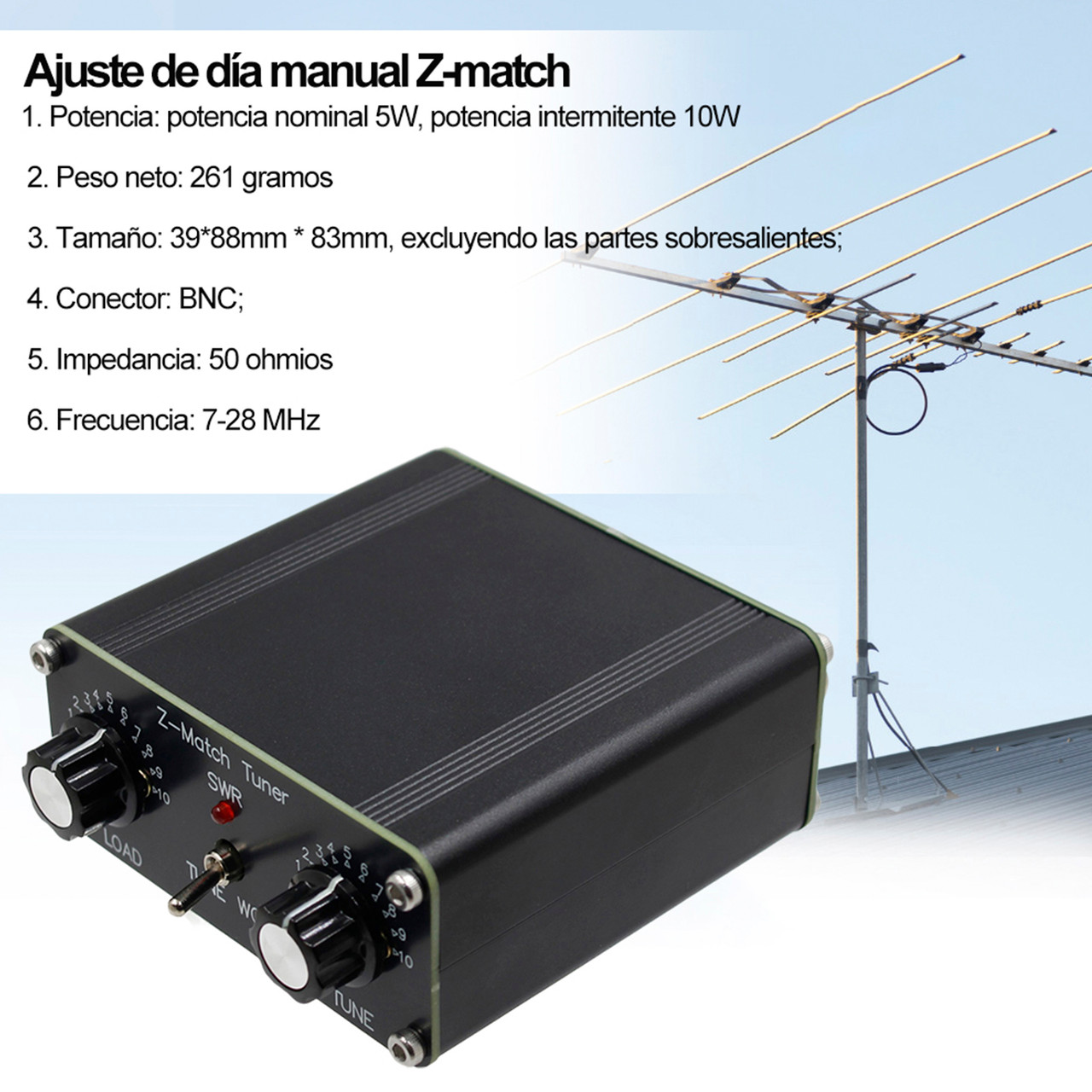 Z-match Manual Antenna 5W Tuner 3-28 MHz Manual Antenna Tuner QRP Antenna Tuner